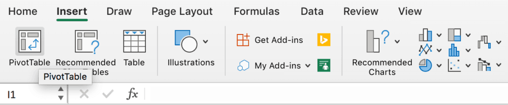 Excel ribbon - How to insert a PivotTable // PerfectXL Academy