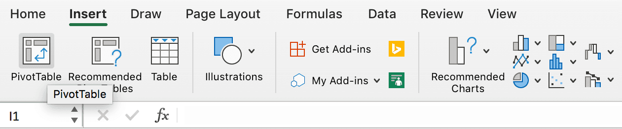 Excel ribbon - How to insert a PivotTable // PerfectXL