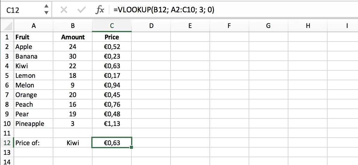 Result of an exact match in a VLOOKUP function in Excel // PerfectXL