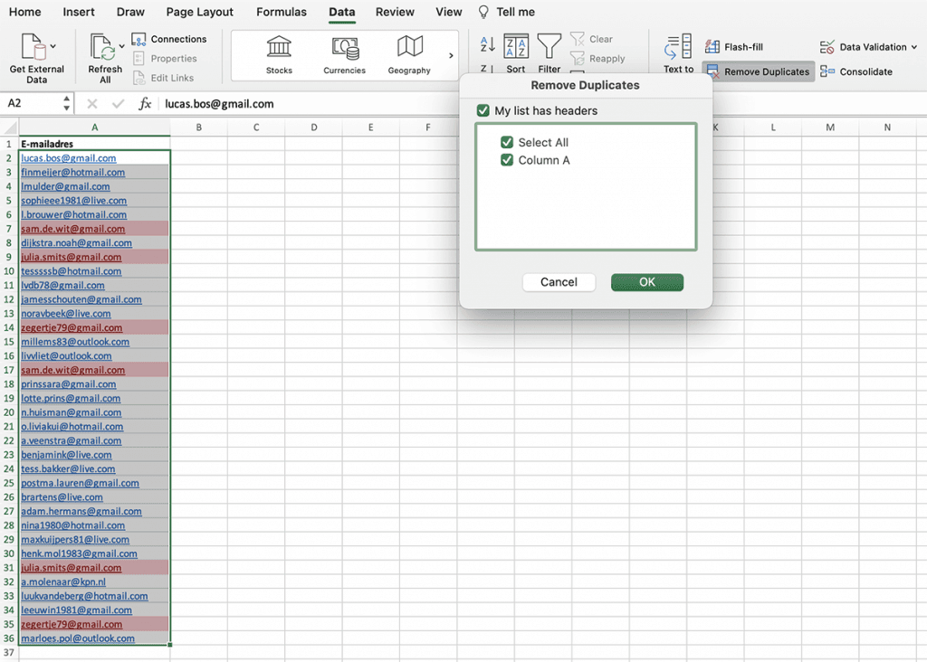 Dubbele waarden in Excel verwijderen // PerfectXL Academy