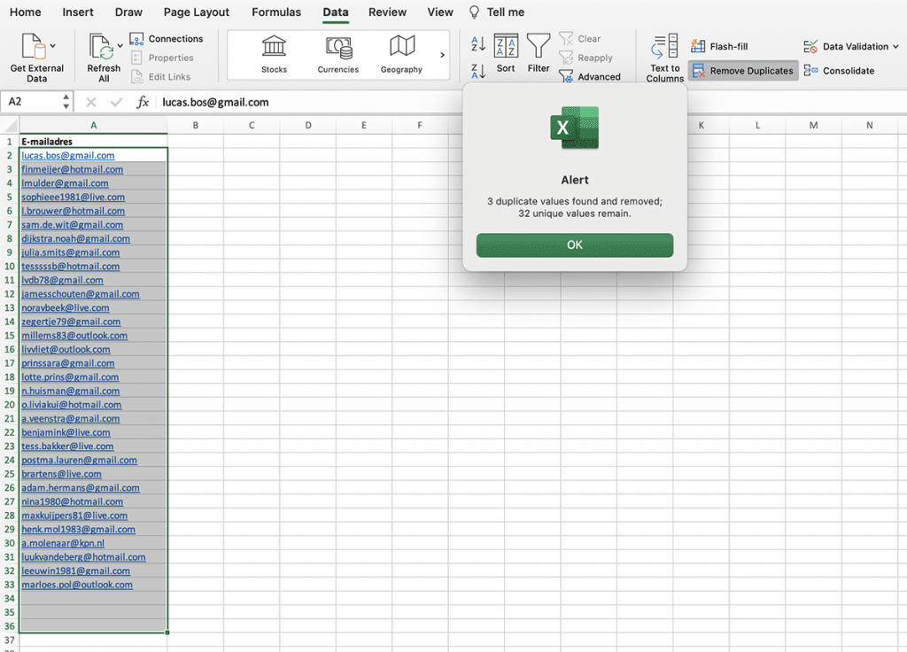 Ontdubbeld adressenbestand in Excel // PerfectXL Academy