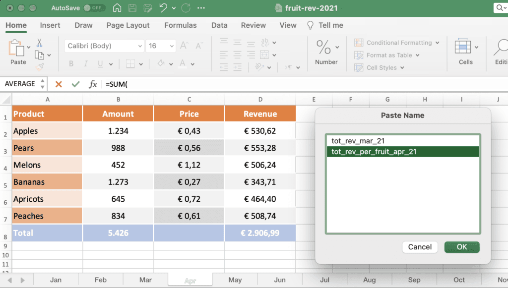 Select named range to create an external link in destination workbook // PerfectXL Academy