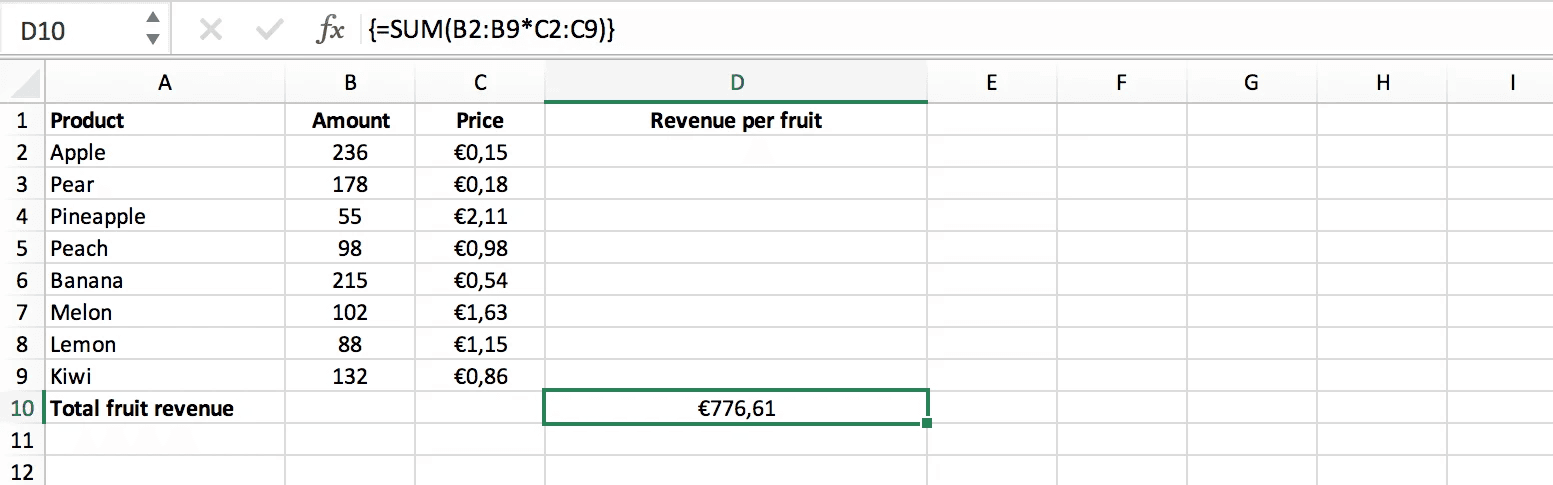Resultaat eencellige array formule in Excel // PerfectXL