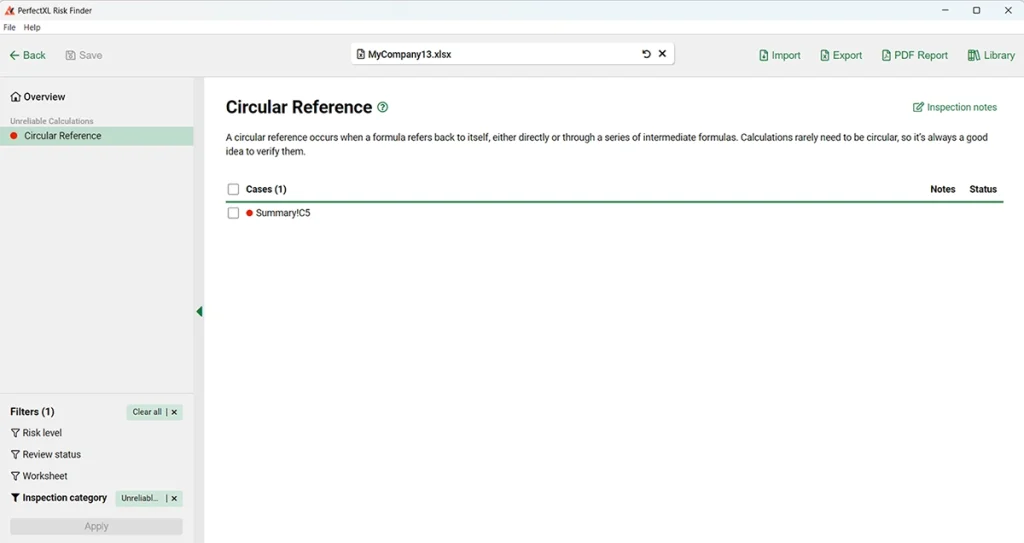 Overview of circular references in Excel // PerfectXL Risk Finder Overview of circular references in Excel // PerfectXL Risk Finder