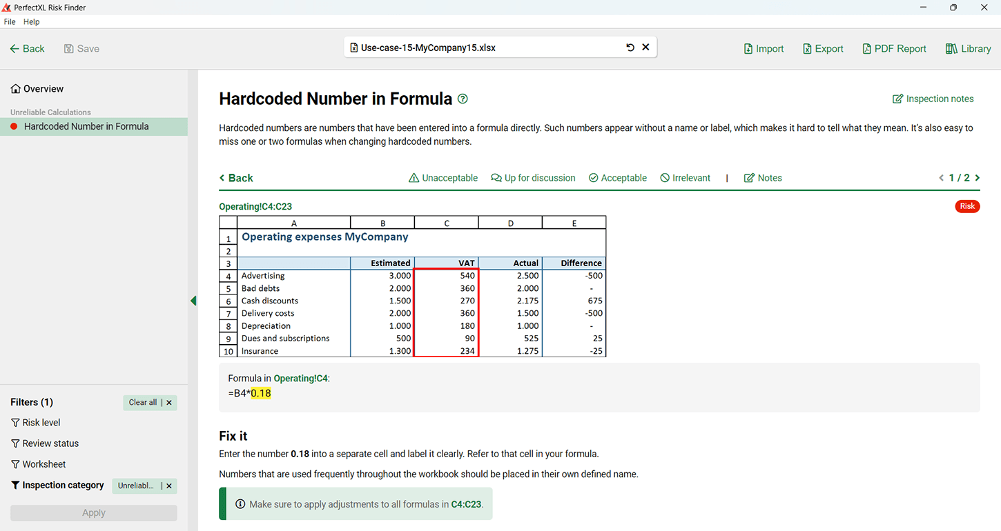 Details van een vast getal in een formule // PerfectXL