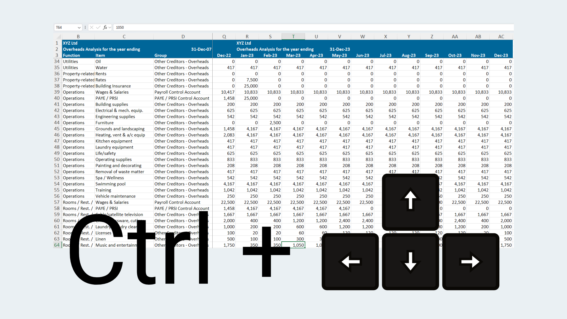 Excel trick Ctrl Arrow // PerfectXL